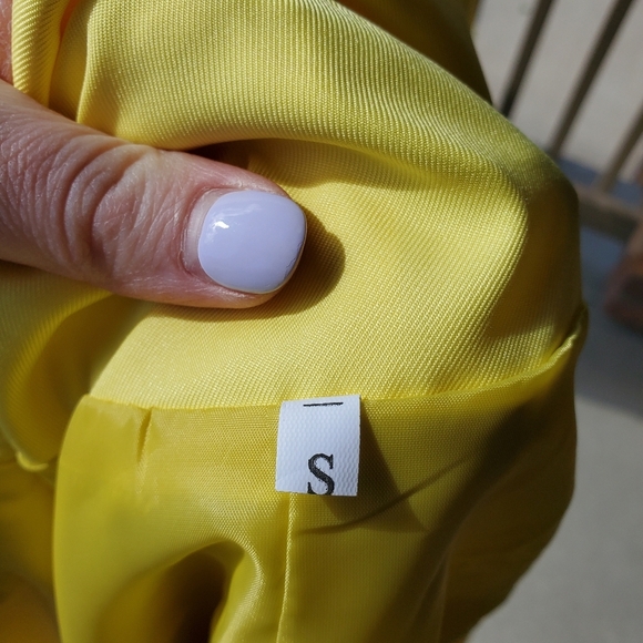 Yellow Oversized Open Front Blazer Jacket Women's Size Small NWOT - Picture 3 of 14